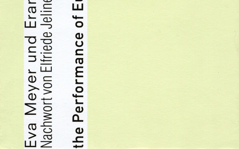 Cover der Publikation »Gedächtnis zu zweit. For the Performance of Europe«